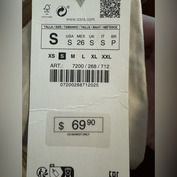 Zara NWT Cotton Wide Leg Cargo Jumpsuit - Picture 5 of 6